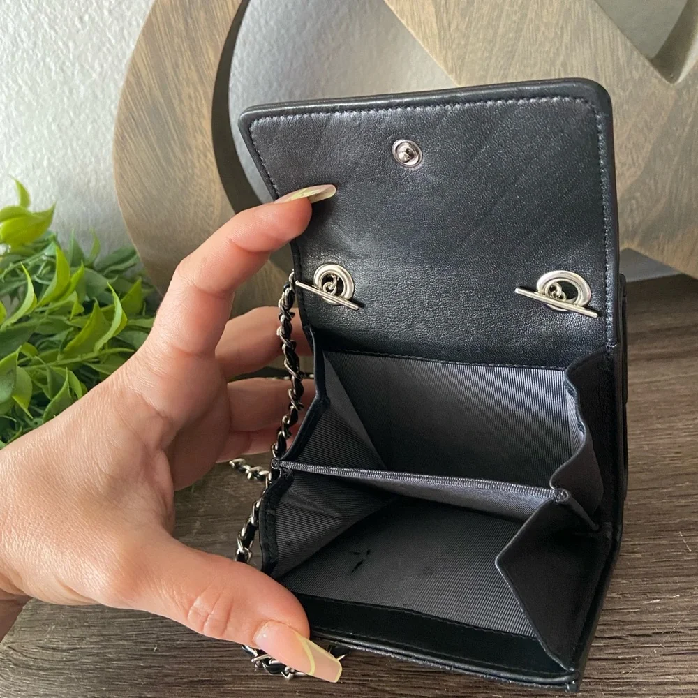 💣⛓️ Chanel Mini Pearl Crush Wallet Chain Adjustable Waist Bag Crossbody